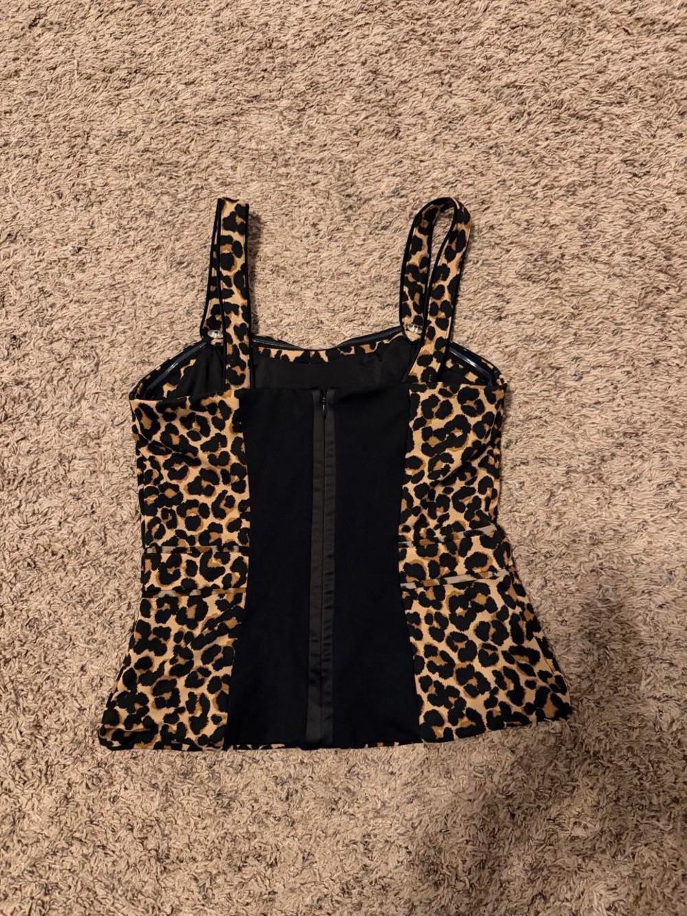 White House Black Market Leopard Corset Top in Brown and Black - Picture 2 of 5